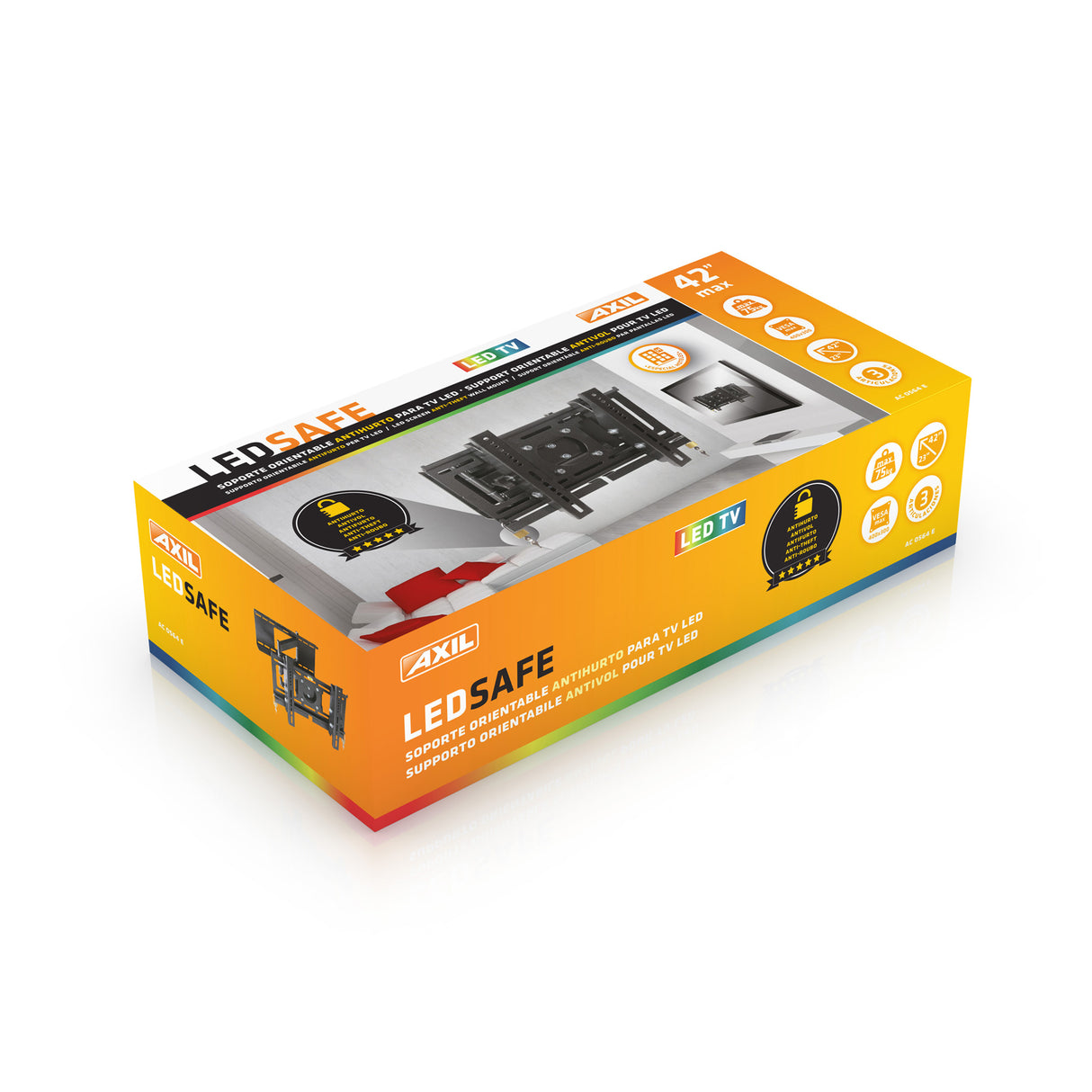 Soporte orientable antihurto LEDSAFE AC0564E para televisores de hasta 42"