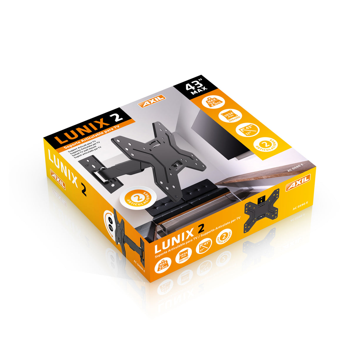 Soporte orientable e inclinable LUNIX 3 AC0591E para televisores de hasta 43"