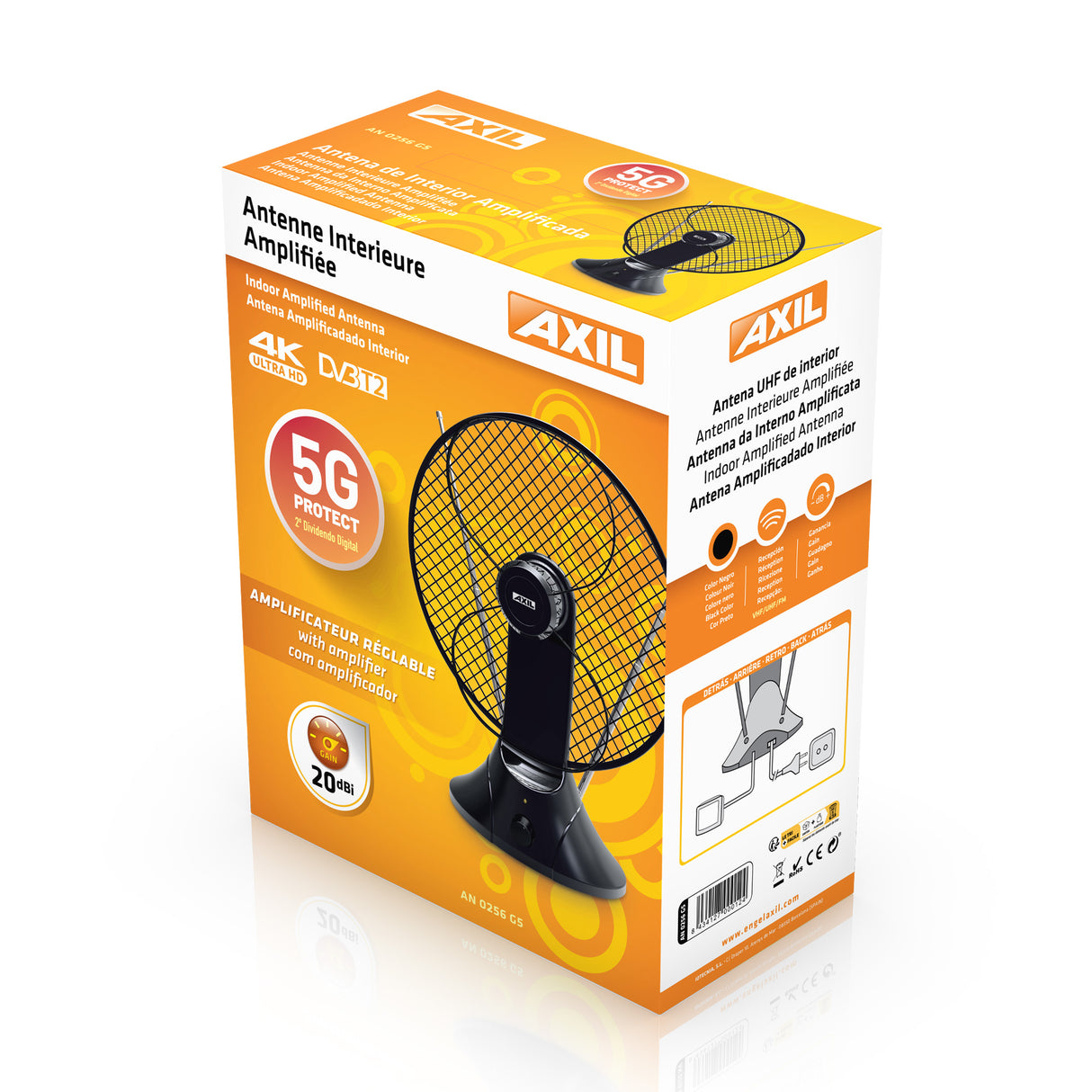 Antena de Interior Amplificada AN0256G5 con protección 5G