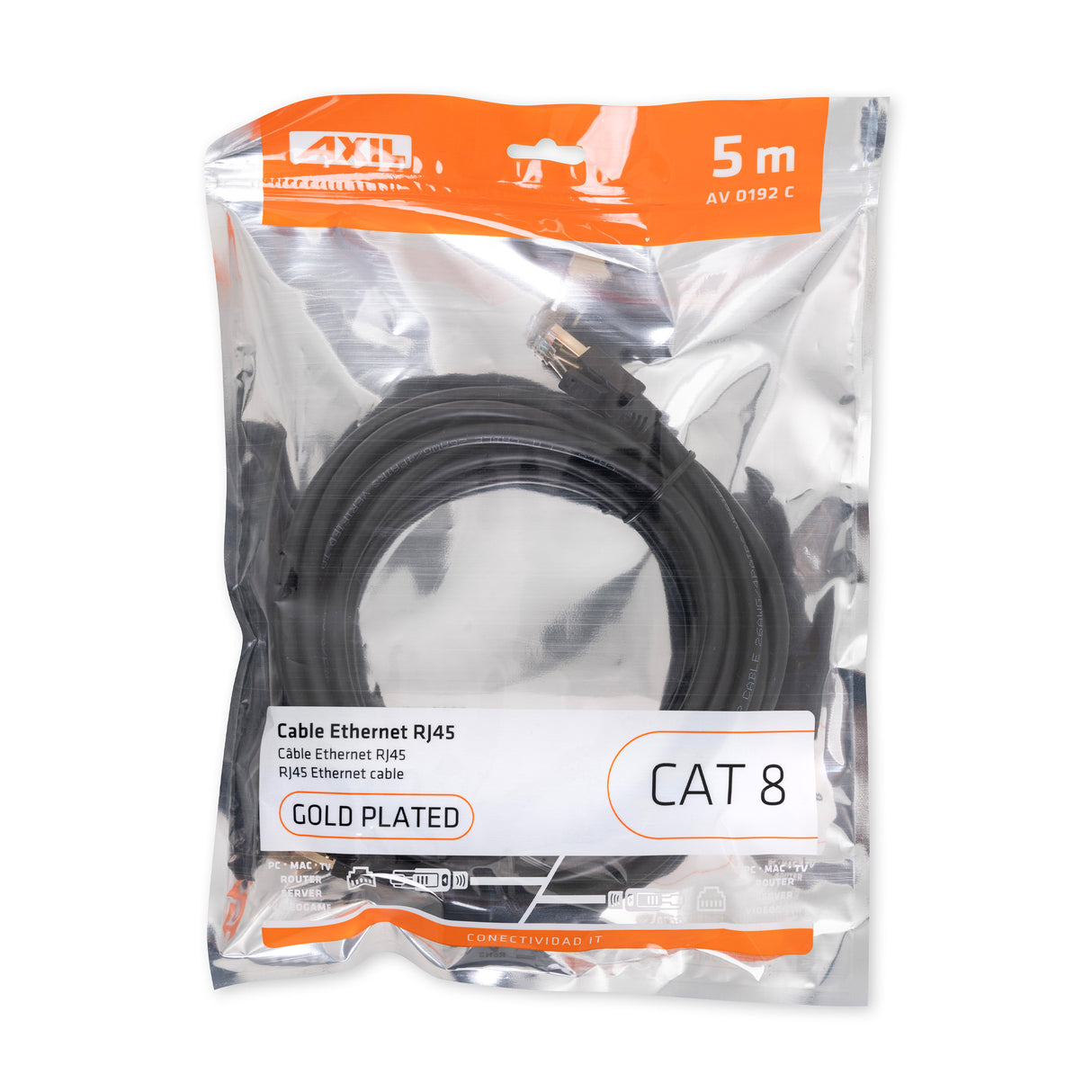 Cable ethernet RJ45 (CAT 8) de 5 metros AV0192C