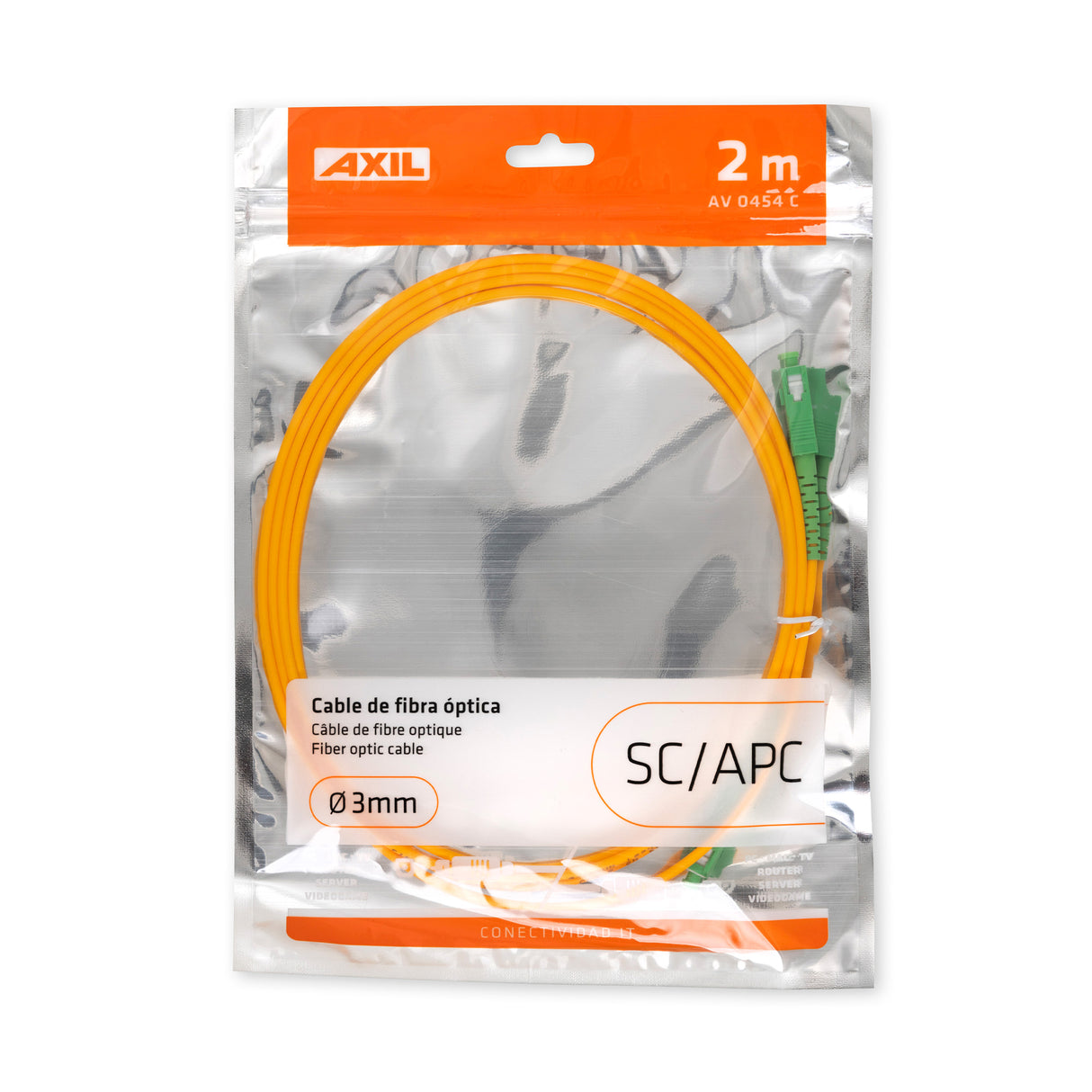 Cable de fibra óptica AV0454C (macho-macho) de 2 m