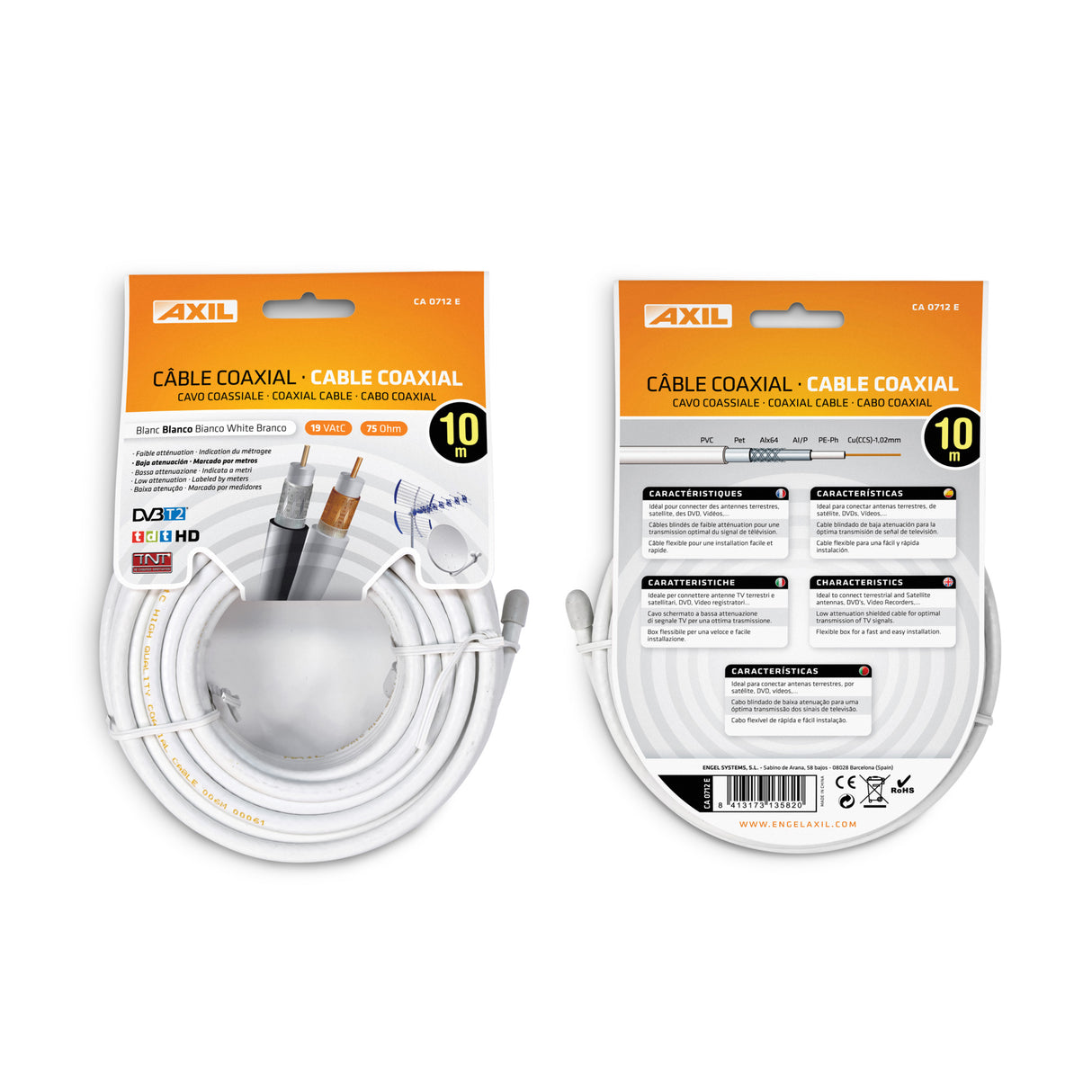 Cable coaxial 19VAtC de 10 metros CA0712E colgable