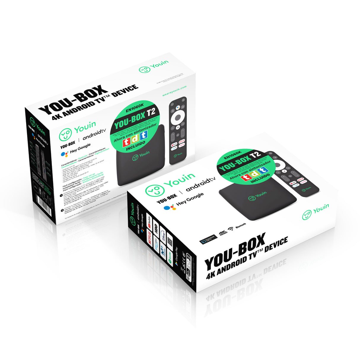 Receptor YOU-BOX T2 EN1060K con Android TV 4K + DVB-T2