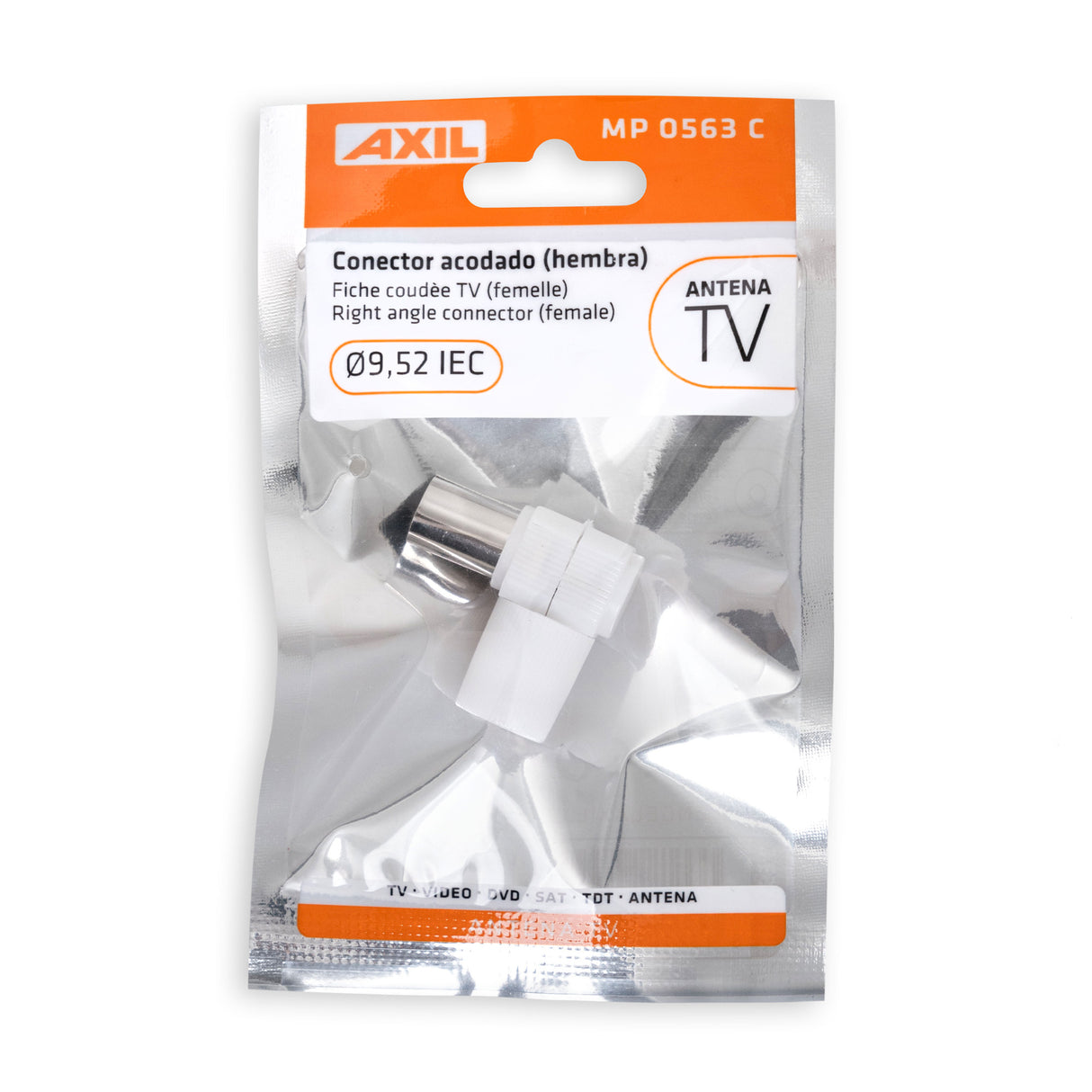 Conector de antena acodado hembra MP0563C