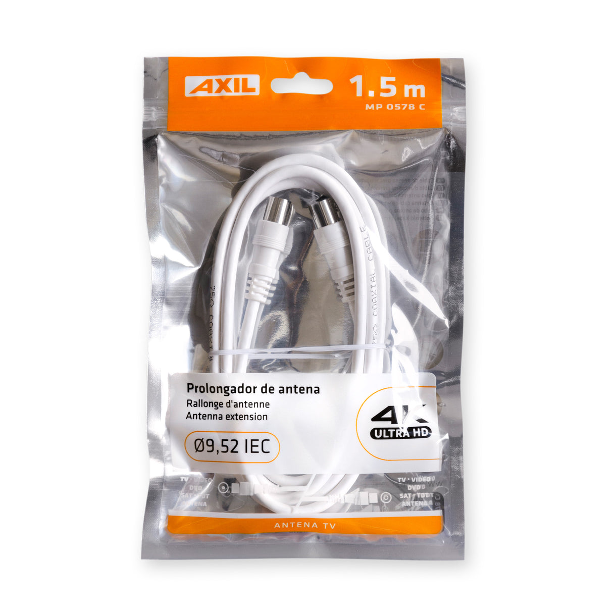 Prolongador de antena MP0578C macho-hembra de 1,5 m