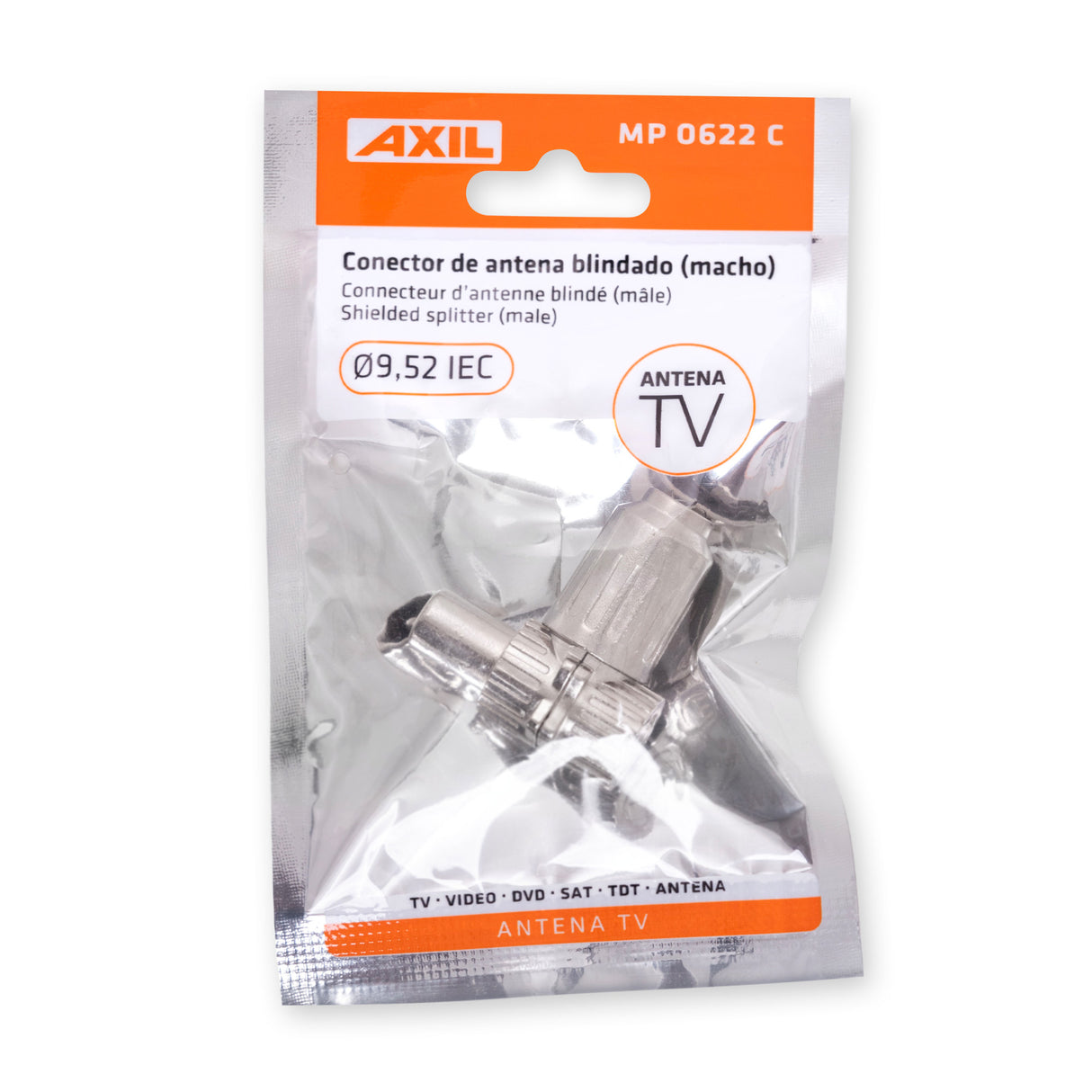 Conector de antena acodado y blindado macho MP0622C