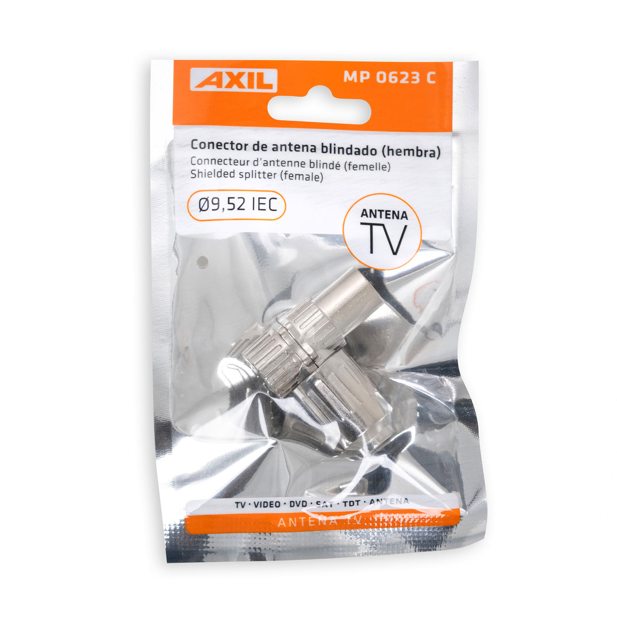 Conector de antena acodado y blindado hembra MP0623C