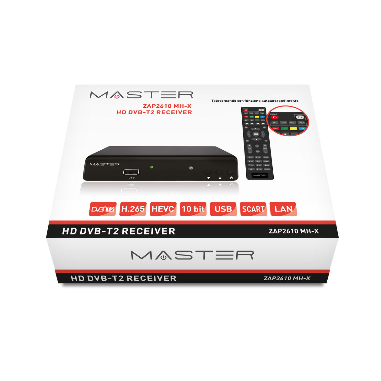 Receptor TDT ZAP2610-MH-X con sintonizador DVB-T2 HEVC