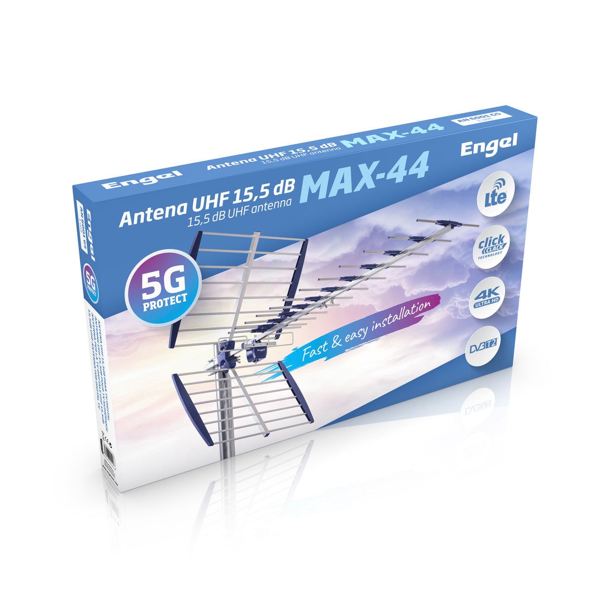 Antena UHF 15,5dB MAX-44 AN6001G5 com filtro 5G PROTECT