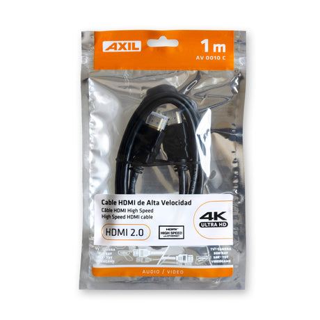 Cable HDMI tipo A de alta definición AV0010C (macho-macho) de 1 m
