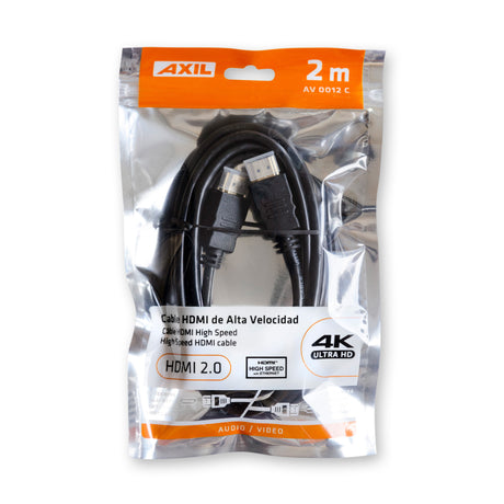 Cable HDMI tipo A de alta definición AV0012C (macho-macho) de 2 m