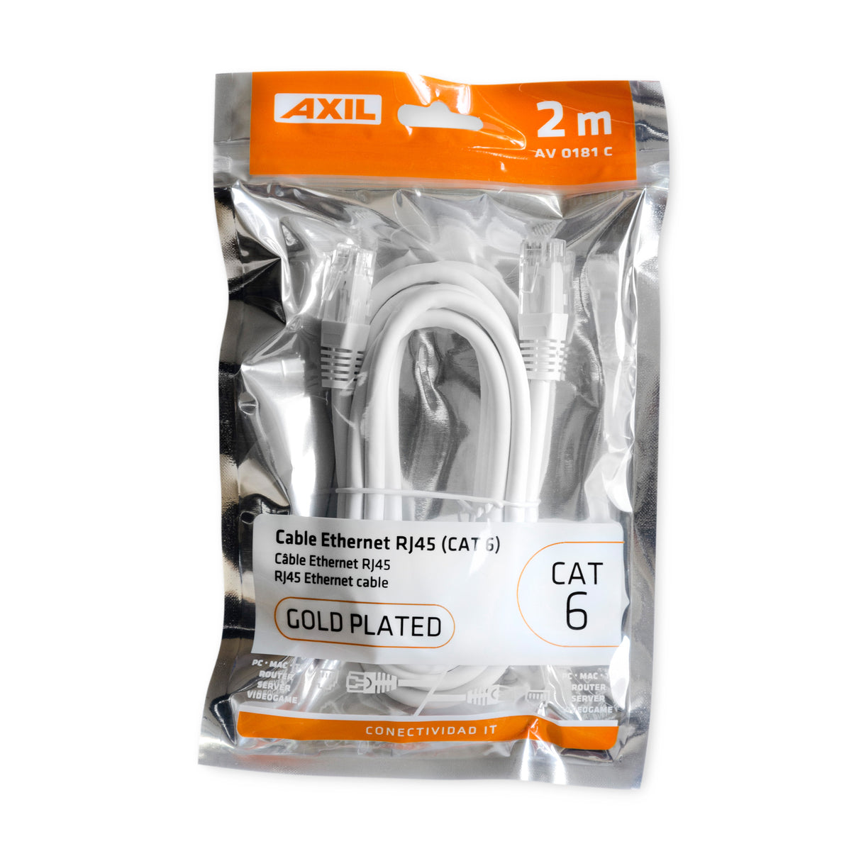 Cable ethernet RJ45 (CAT 6) de 2 metros AV0181C