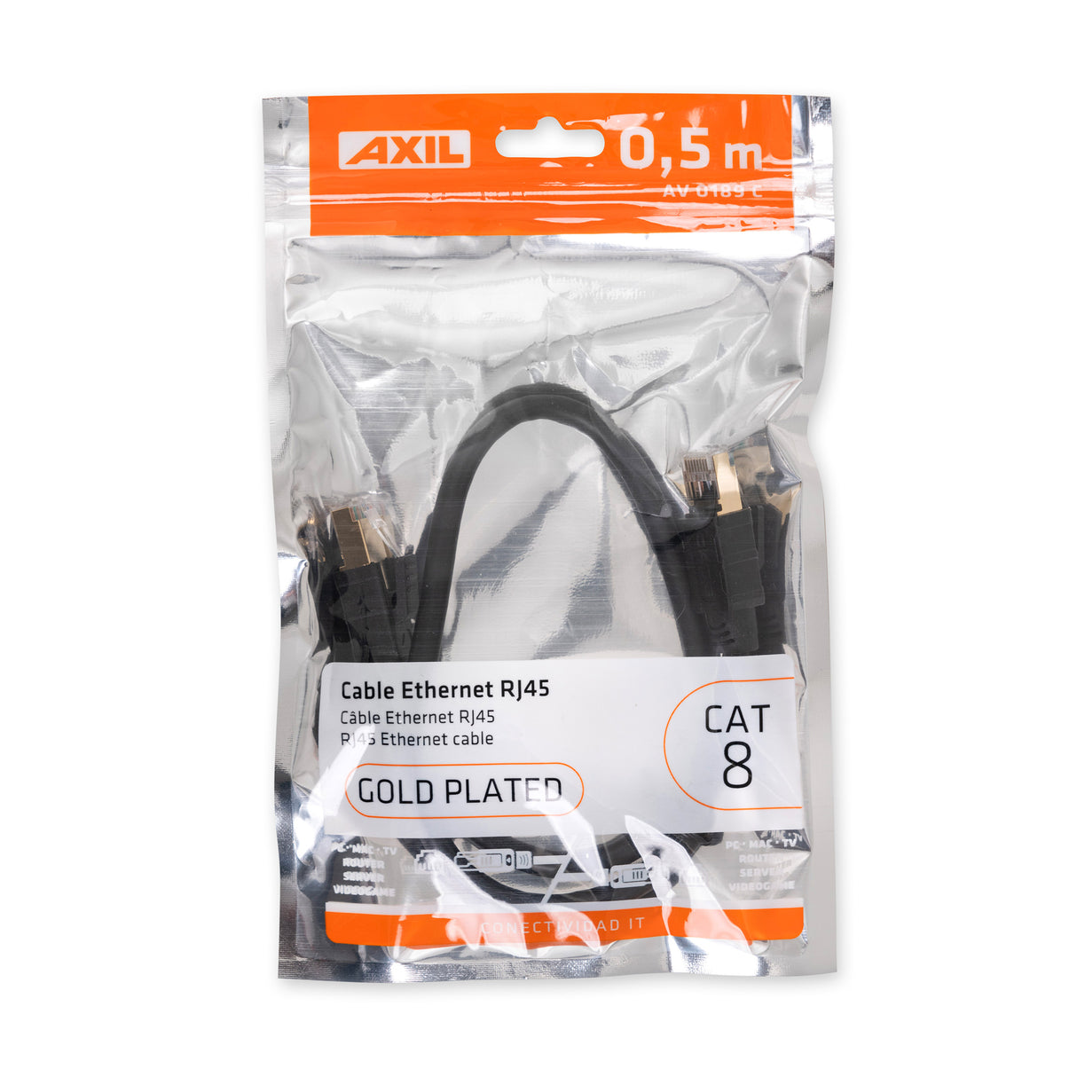 Cable ethernet RJ45 (CAT 8) de 0,5 metros AV0189C