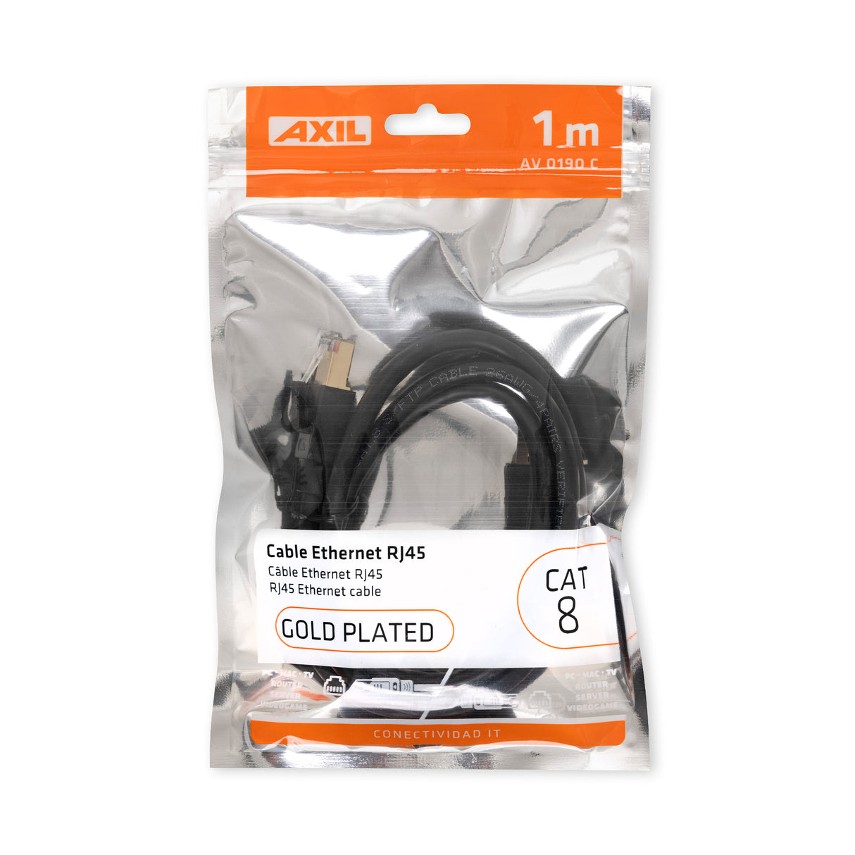 Cable ethernet RJ45 (CAT 8) de 1 metro AV0190C